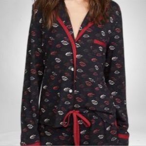 Cosabella Painted Lips Long Sleeve Top & Boxer Set.